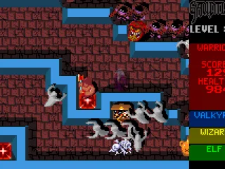 Gauntlet: the red box is a teleport and will transport you to the nearest other teleporter.