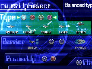 Selecting the power-up set.