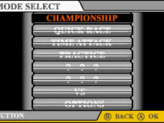 Main menu with available and locked options