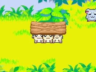 After finding Bijou, grab the log and bring over to the edge.