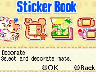 Sticker Book menu.