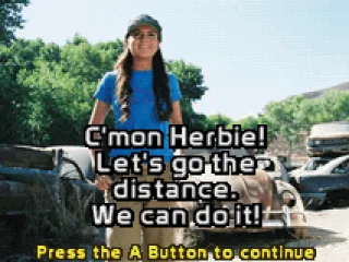 Story mode shows digitised pictures from the film.