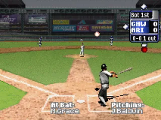 Successfully hitting a ball.