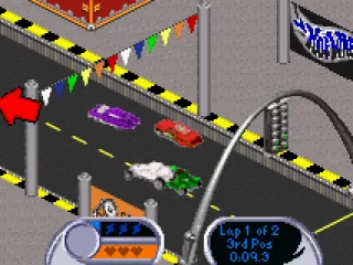 Meanwhile, some cars are disputing a position during a curve...