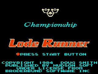Championship Lode Runner: Start Screen