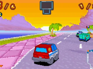 Taking the first curve, very badly