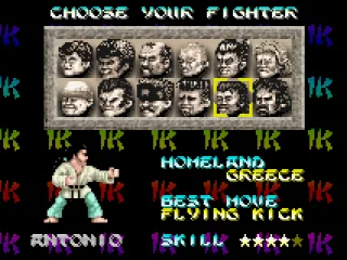 Choose your fighter. Each character has their