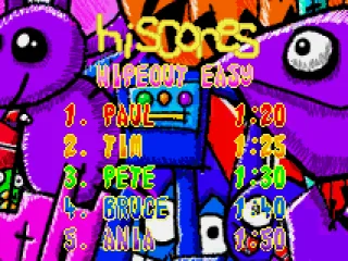 High scores are shown on a very cheery background