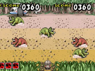 There's dinosaurs of different colorus. The red ones sure go fast!