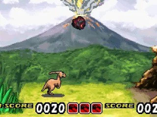 Trying to dodge volcanic rock.