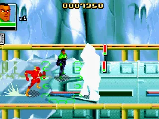 Green Lantern uses his special attack to hit several enemies at once
