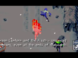 The first boss, Killer Frost, introduces herself.