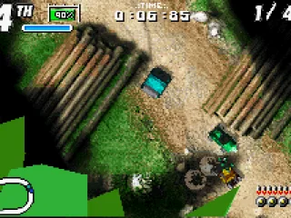 Trying not to crash into the log piles