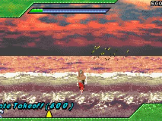 Surfing under a blood-red sky