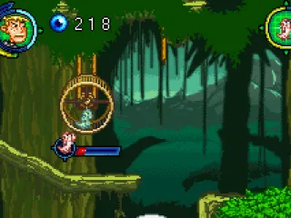 Using the hamster to move a vine down