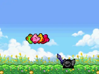 Intro: When confronted by the dark knight, Kirby was split into 4.