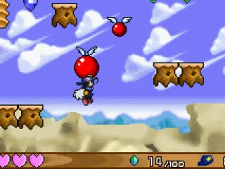 A self-scrolling level, holding on to a flying ball