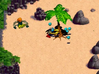 Trees can be shaken for fruit which is used as a throwing weapon.