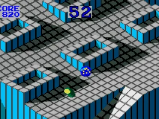 Marble Madness: these enemies try to jump on your marble.