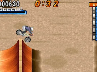 Jumping over the ramp.