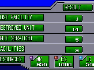 Results at the end of each mission