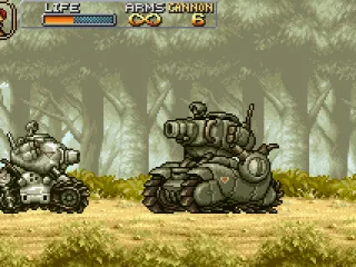 Metal Slug (in the left) meets the big Formor.