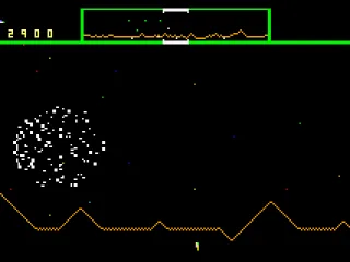 Defender - Your ship explodes into particles when damaged