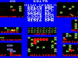 Millipede: score screen