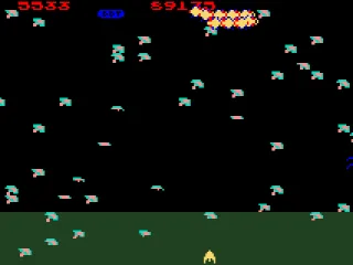 Millipede: these millipedes slowly move down to the bottom of the screen.