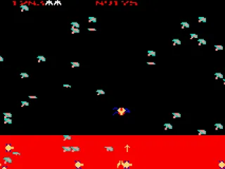 Millipede: when you are hit the green bar goes red.