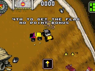 Flags appear every now and then and give extra points.