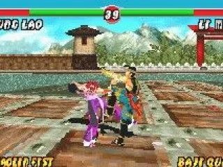 Li Mei is kicked by Kung Lao