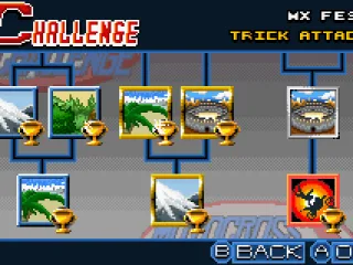 The different events in the Challenge mode