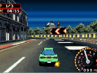 Driving down the straight