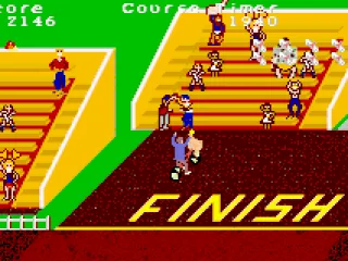 Paperboy: a crowd awaits you at the end of your run.