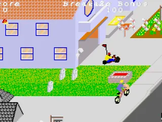 Paperboy: the go kart racer can pull out at any time causing a nasty obstacle.