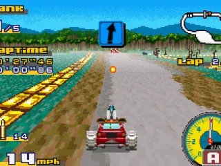 Some tracks allow you to shoot your opponents