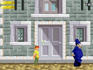 The policeman will go after Pan if he sees him.