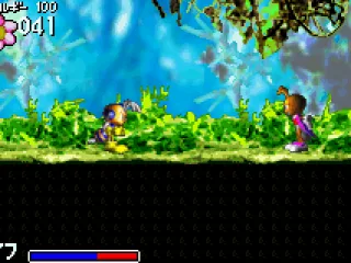 Conversing with another character.