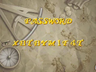 The game provides a password after each level.
