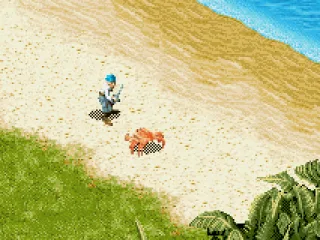 The sword is drawn when enemy is in range.