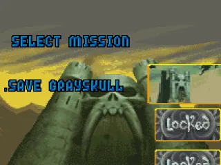 Mission selection screen.