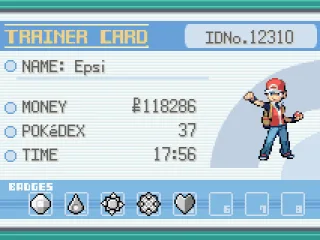 Trainer Card, showing your progress