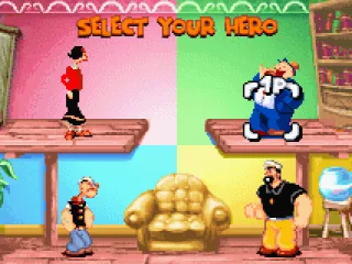 You can choose between Olive Oyl, Popeye, J. Wellington Wimpy or Bluto.