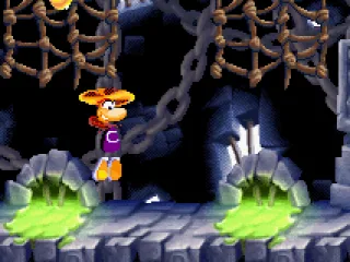 Hover over the green slime to avoid it