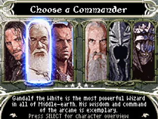Choose your commander...