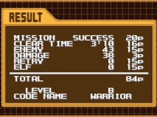 After each mission, performance is rated and points awarded