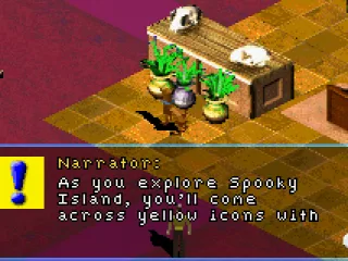 Info screens like this give you tips on playing the game