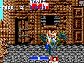 Golden Axe: Unsurprisingly this dragon is faster and more powerful than your Arnold will ever be.