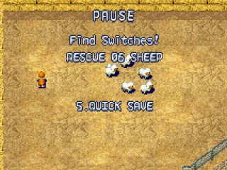 The ingame menu, notice the luxurious quick save option